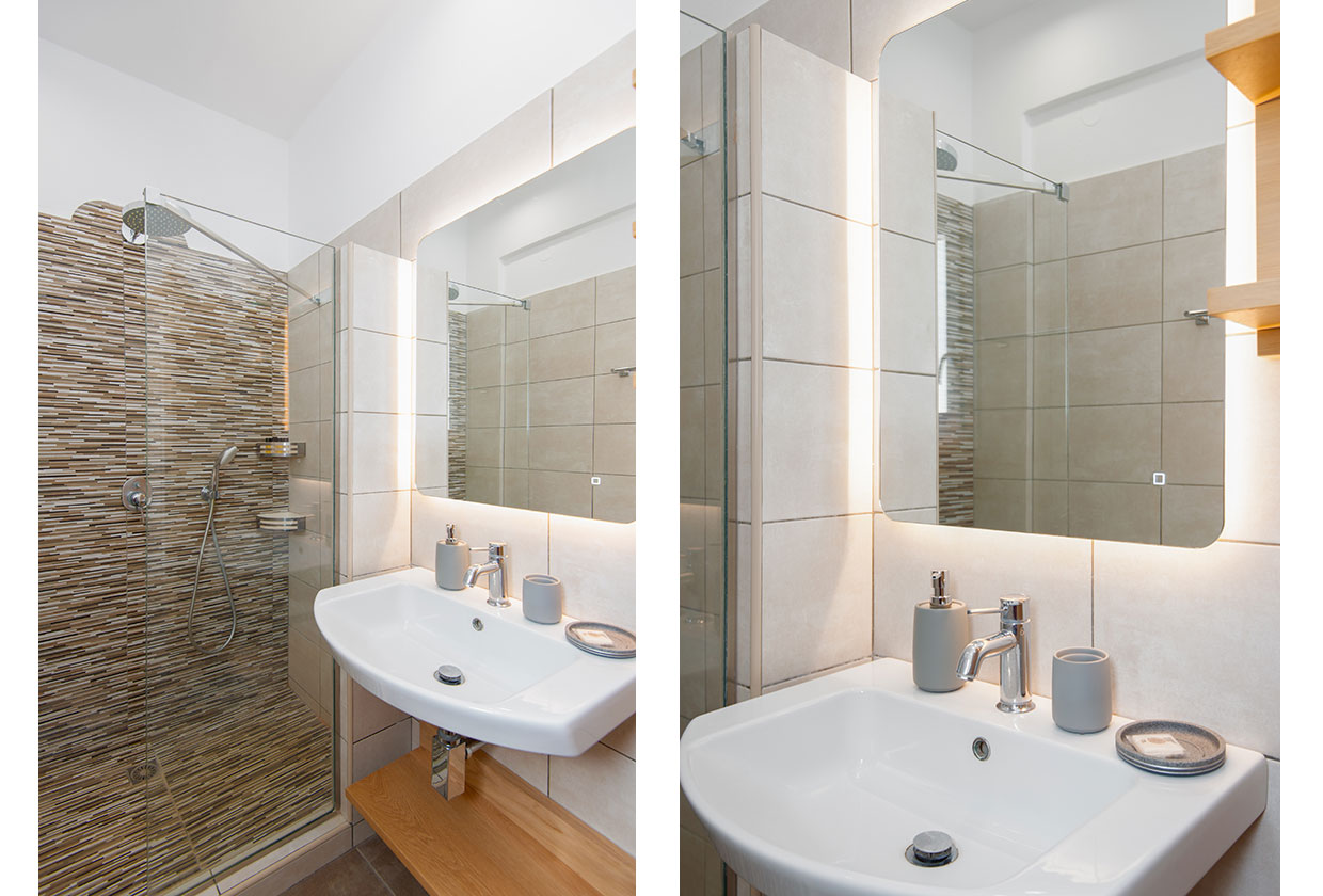 L'une des deux salles de bains de la maisonnette